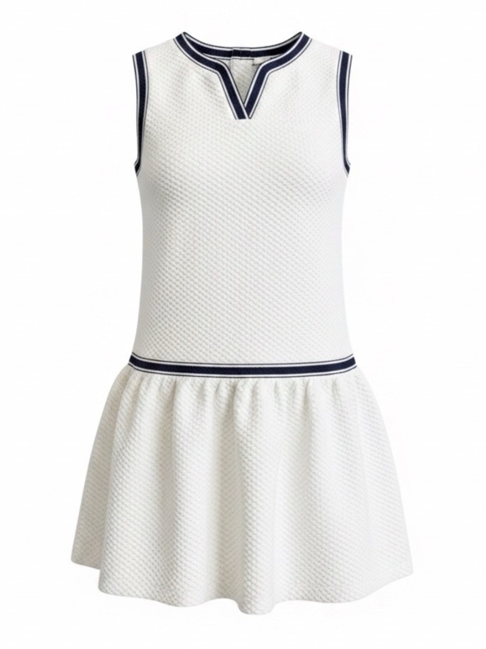 Janie and Jack • Monte Carlo White Tennis Dress with Navy Trim - 6